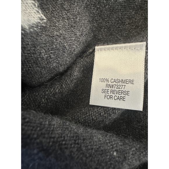 Apt 9 Cashmere Cardigan Sweater Gray Argyle Diamond Button Up Women's Size XL - Picture 13 of 16